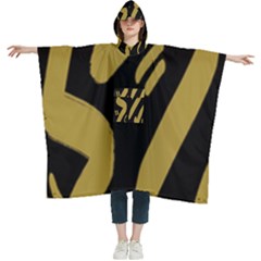 Black And Gold Tribal Women s Hooded Rain Ponchos by Khoncepts