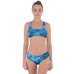 Blue Water Speech Therapy Criss Cross Bikini Set by artworkshop