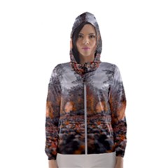 Breathe In Nature Background Women s Hooded Windbreaker by artworkshop