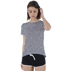 Geometric Noir Pattern Short Sleeve Open Back Tee by dflcprintsclothing