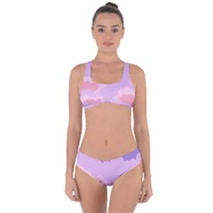 Sky Nature Sunset Clouds Space Fantasy Sunrise Criss Cross Bikini Set by Simbadda