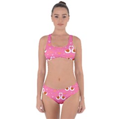 Swan Pattern Elegant Style Criss Cross Bikini Set by Simbadda