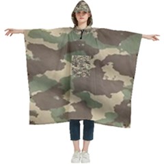 Camouflage Design Women s Hooded Rain Ponchos by Excel