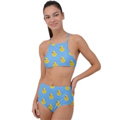 Rubber Duck Pattern Halter Tankini Set by Valentinaart