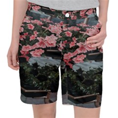 Pink Peony  Flower Women s Pocket Shorts by artworkshop