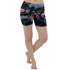 Pink Peony  Flower Lightweight Velour Yoga Shorts by artworkshop