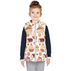 Dessert And Cake For Food Pattern Kids  Hooded Puffer Vest by Grandong