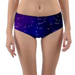 Realistic Night Sky With Constellations Reversible Mid-waist Bikini Bottoms by Cowasu