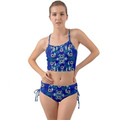 Oilpainting Blue Flowers In The Peaceful Night Mini Tank Bikini Set