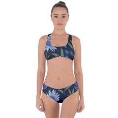 Abstract Floral- Ultra-stead Pantone Fabric Criss Cross Bikini Set by shoopshirt