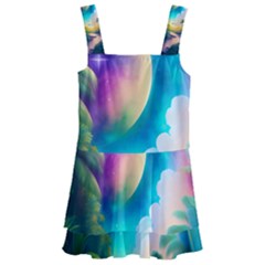 Jungle Moon Light Plants Space Kids  Layered Skirt Swimsuit by uniart180623