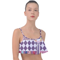 Abstract Shapes Colors Gradient Frill Bikini Top by pakminggu