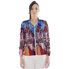 Beauty Stained Glass Castle Building Women s Windbreaker by Cowasu