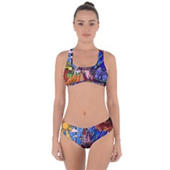 Beauty Stained Glass Castle Building Criss Cross Bikini Set by Cowasu