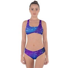 Realistic Night Sky With Constellations Criss Cross Bikini Set by Cowasu