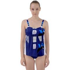 Tardis-doctor-who Twist Front Tankini Set by Cowasu