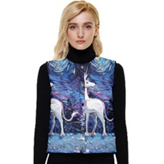 Unicorn Starry Night Print Van Gogh Women s Button Up Puffer Vest by Sarkoni