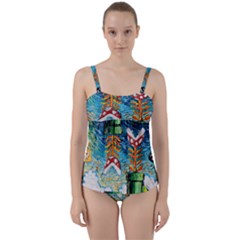 Game Starry Night Doctor Who Van Gogh Parody Twist Front Tankini Set by Sarkoni