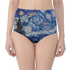Mosaic Art Vincent Van Gogh s Starry Night Classic High-waist Bikini Bottoms