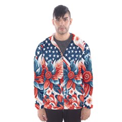 America Pattern Men s Hooded Windbreaker by Valentinaart