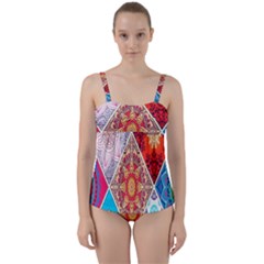 Mandala Pattern, Desenho, Designs, Glitter, Pattern Twist Front Tankini Set