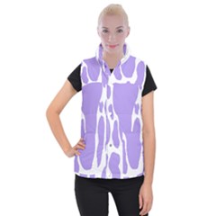 Cow Print, Aesthetic,violelilac, Animal, Purple, Simple Women s Button Up Vest by nateshop