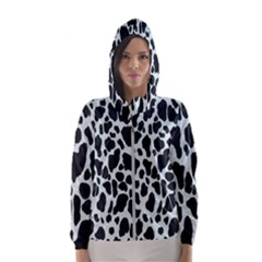 Black And White Cow Print 10 Cow Print, Hd Wallpaper Women s Hooded Windbreaker by nateshop