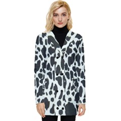 Black And White Cow Print 10 Cow Print, Hd Wallpaper Button Up Hooded Coat  by nateshop
