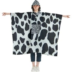 Black And White Cow Print 10 Cow Print, Hd Wallpaper Women s Hooded Rain Ponchos by nateshop