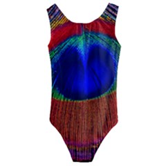Peacock-feathers,blue 1 Kids  Cut-out Back One Piece Swimsuit by nateshop
