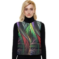 Abstract Psychedelic Women s Button Up Puffer Vest