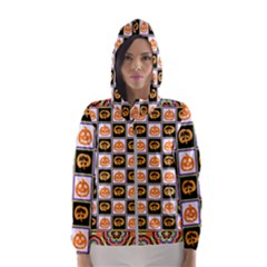 Chess Halloween Pattern Women s Hooded Windbreaker by Ndabl3x