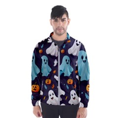 Ghost Pumpkin Scary Men s Windbreaker by Ndabl3x