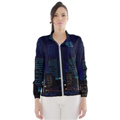 Pixel Art Night City Japan Women s Windbreaker by Sarkoni