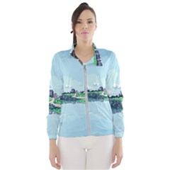 Japanese Themed Pixel Art The Urban And Rural Side Of Japan Women s Windbreaker by Sarkoni