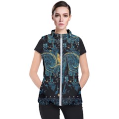 Hogwarts Starry Night Van Gogh Women s Puffer Vest by Sarkoni