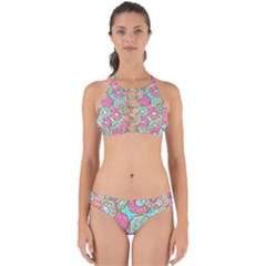 Donut Pattern Texture Colorful Sweet Perfectly Cut Out Bikini Set by Grandong