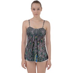 Peacock-feathers1 Babydoll Tankini Top by nateshop