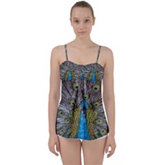 Peacock-feathers2 Babydoll Tankini Top by nateshop