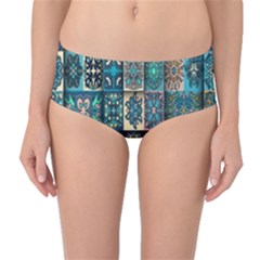 Texture, Pattern, Abstract, Colorful, Digital Art Mid-waist Bikini Bottoms by nateshop