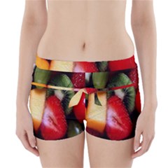 Fruits, Food, Green, Red, Strawberry, Yellow Boyleg Bikini Wrap Bottoms by nateshop