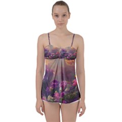 Floral Blossoms  Babydoll Tankini Top by Internationalstore