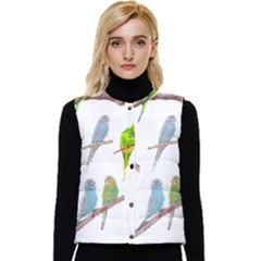 Parakeet T-shirtlots Of Colorful Parakeets - Cute Little Birds T-shirt Women s Button Up Puffer Vest by EnriqueJohnson