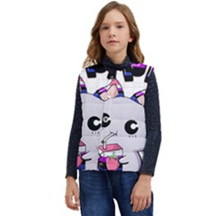 Genderfluid T- Shirt Genderfluid Pride Kawaii Cat Strawberry Milk T- Shirt Kid s Button Up Puffer Vest	 by ZUXUMI