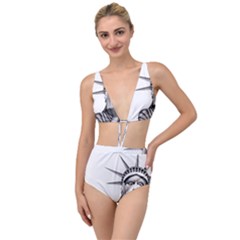 Funny Statue Of Liberty Parody Tied Up Two Piece Swimsuit by Sarkoni