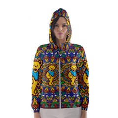 Grateful Dead Pattern Women s Hooded Windbreaker