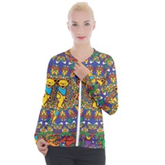 Grateful Dead Pattern Casual Zip Up Jacket by Sarkoni