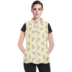 Watermelon Wallpapers  Creative Illustration And Patterns Women s Puffer Vest by Ket1n9