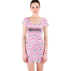 Girly Girlie Punk Skull Short Sleeve Bodycon Dress by Ket1n9