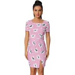 Girly Girlie Punk Skull Fitted Knot Split End Bodycon Dress by Ket1n9